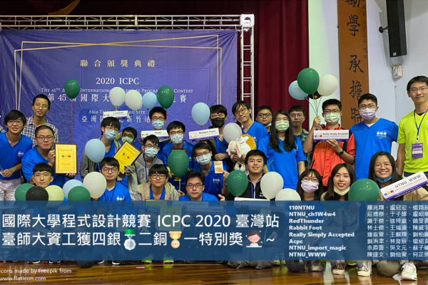 Our students won four silver medals, two bronze medals, and one special prize in ICPC 2020.